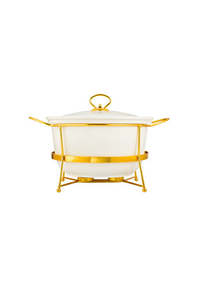 ABAREEK A ceramic food warmer for buffets, used to keep food warm during parties and events.