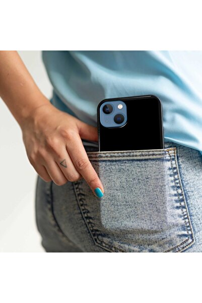Generic Abstract Protective Case with Soft Black Sides for Apple iPhone 13 - Black (Color001)