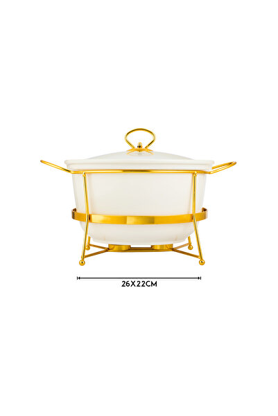 ABAREEK A ceramic food warmer for buffets, used to keep food warm during parties and events.