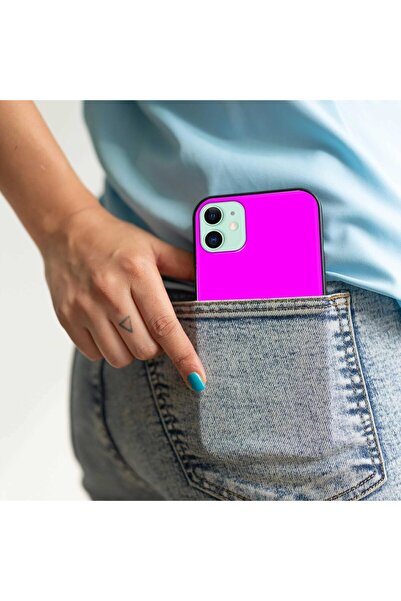 Generic Hard Protective Colored Case with Soft Black Sides for Apple iPhone 11 - Pink (Color015)