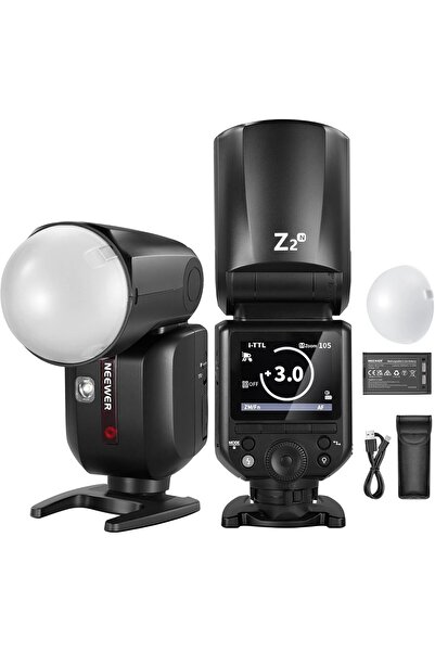 NEEWER فلاش Z2-N 2.4G TTL برأس مستدير لكاميرات نيكون، 76 واط، سرعة عالية جدًا...