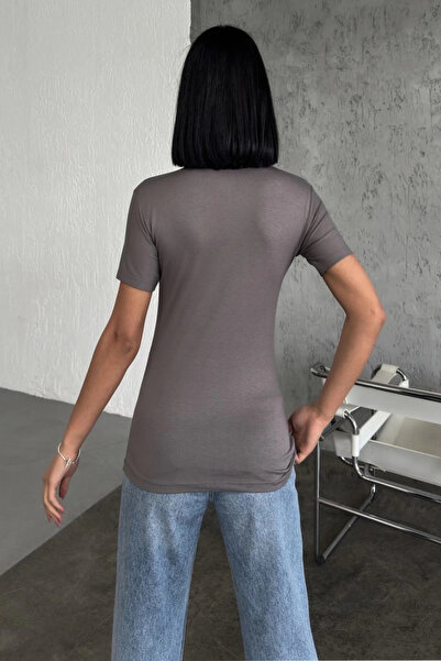 DoQuN Comfortable and Stylish Short Sleeve Crew Neck Lycra Viscose Combed Cotton Body Smoked