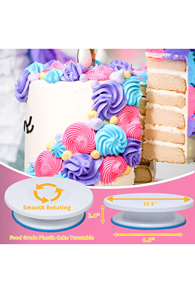 OricareFain 322-piece pastry set with templates for decorating cakes and pastries, Rotating Platter