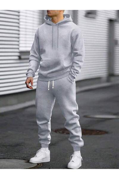 rocassi Set de trening supradimensionat cu glugă pentru bărbați