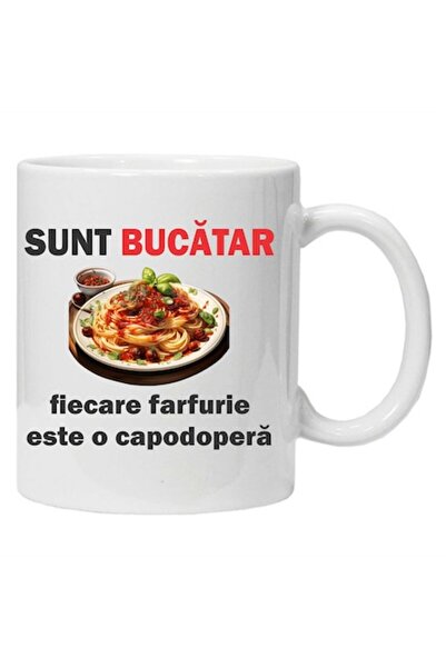 CRD PRINT Personalized mug with print "I am the chef of every plate", White, Ceramic, 330 ml