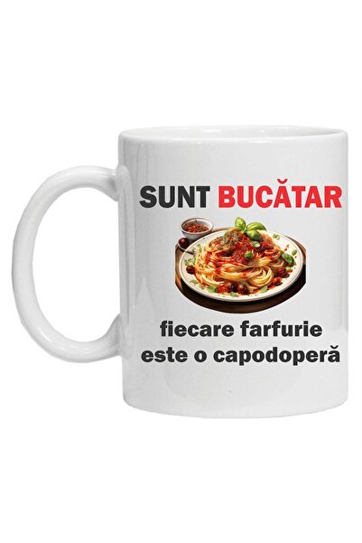 CRD PRINT Personalized mug with print "I am the chef of every plate", White, Ceramic, 330 ml