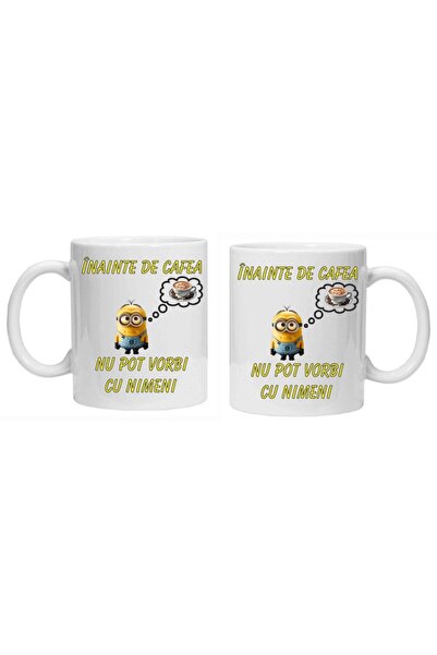 CRD PRINT Personalized mug 'Before coffee - Minion', White ceramic, 330 ml