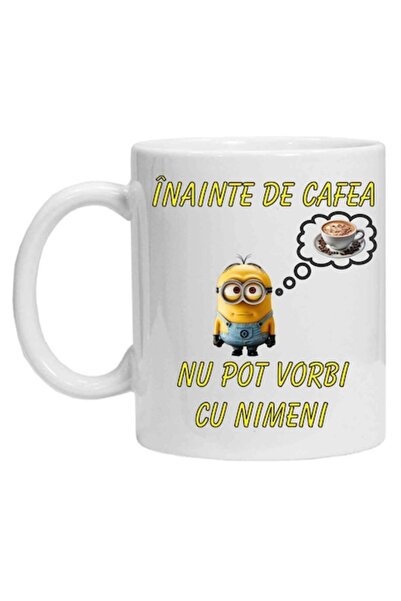 CRD PRINT Personalized mug 'Before coffee - Minion', White ceramic, 330 ml