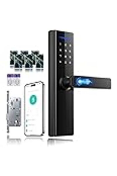 Makayuron قفل الباب الذكي B302 - بصمة الإصبع، تطبيق واي فاي، رقم التعريف الشخ...