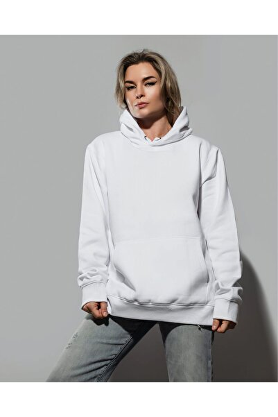 ELNOYA سويت شيرت مريح بأكمام طويلة للجنسين باللون الأبيض مكون من 3 خيوط من نو...