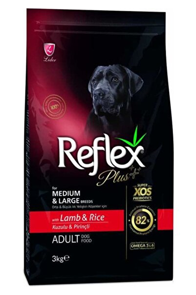 Reflex Plus Orta Büyük Irk Kuzu Pirinç Yetişkin Köpek Maması 3 kg