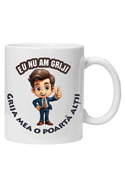 CRD PRINT Cană personalizată cu imprimeu „Nu am nicio grijă”, ceramică albă, ...