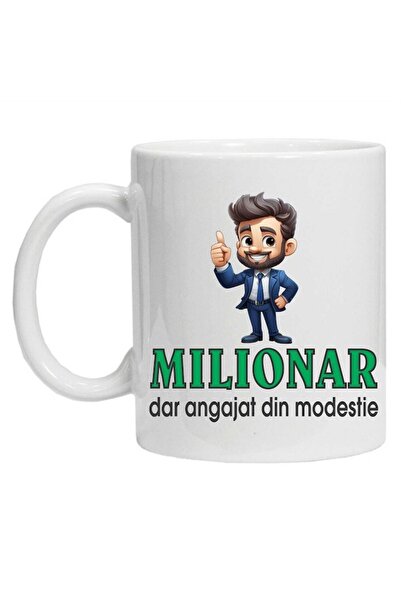 CRD PRINT Personalized mug with print "Millionaire but Employed", White, Ceramic, 330 ml