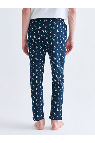 LC Waikiki Navy Blue Standard Patterned Men's Pajama Bottoms