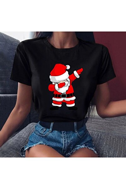 OEM 100% Cotton Black T-shirt - Santa Claus
