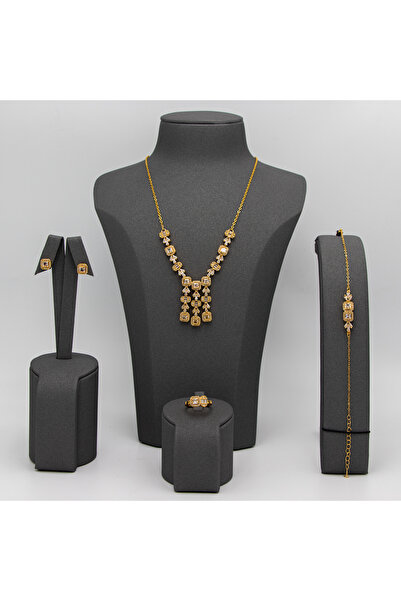 Generic Royal gold-plated alternative jewelry set – luxurious design adorned with zircon