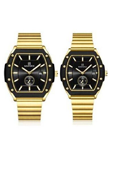 Naviforce Classic Barrel Shape Dial Chronograph Date Display Watch For Couple NF8068