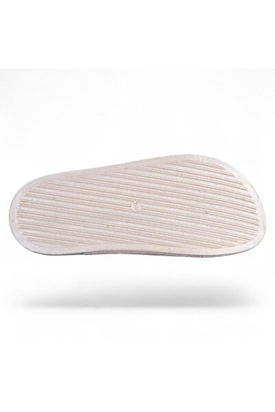 Pienn Γυναικείες φλατ παντόφλες με 3 αγκράφες σε μπεζ γκλίτερ χρώμα