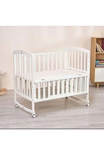 genernic سرير هزاز للأطفال بمستويين مع ناموسية وخزانة ملابس، يمكن ربطه بسرير الأم وطاولة تغيير الحفاضات