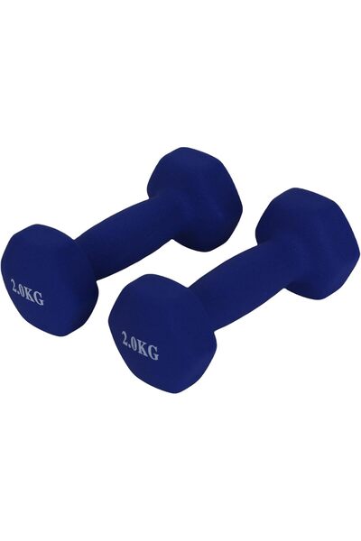 Endless Neoprene Coated Fixed Dumbbell (Pair) - 2 Kg (2 x 4.4 lb) - Sky Blue