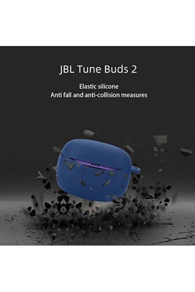 Generic Silicone Case Compatible with JBL Tune Buds 2 - Shock & Scratch Resistant Earbuds Cover with Carabin