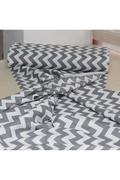 SerSev قماش غطاء لحاف قطني منقوش بنمط متعرج رمادي اللون مقاس 100*240 سم قماش ...