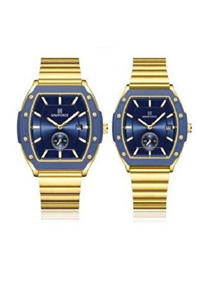 Naviforce Classic Barrel Shape Dial Chronograph Date Display Watch For Couple NF8068