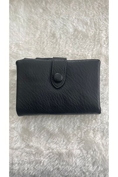 BLACK Medium Size Convenient Dust Bag Women's Wallet with Soft Textured Wristlet