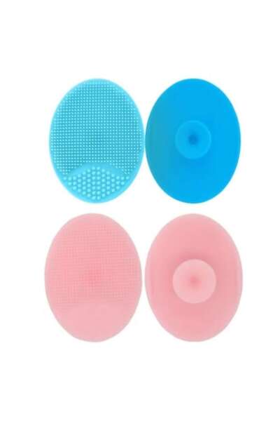 SUPER TRENDS Set of 2 Soft Silicone Baby Brushes for Removing Crusts Hypoallergenic Milk Pink Blue