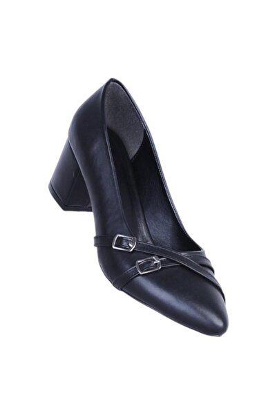 Ayakcenter Pıno5 Black Women's 7cm Heeled Shoes