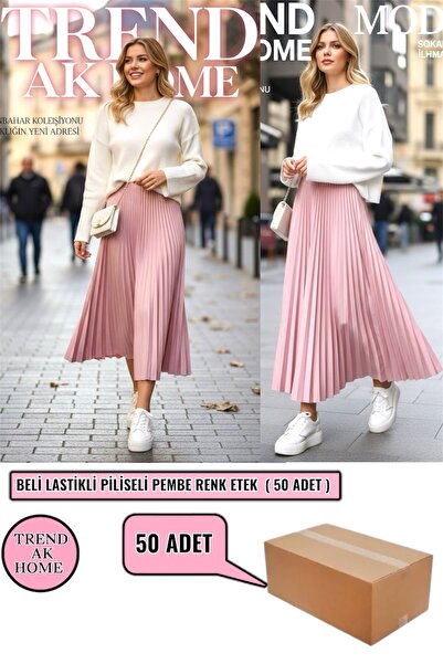 OSKAR FIRÇA Elastic Waist Pleated Skirt - Color Pink (Standard Size) (50 Pieces)