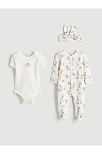 LC Waikiki LCW baby Printed Baby Girl Hospital Exit Set