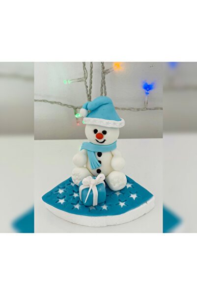 FigurinArt Sugar paste cake figurine - Snowman - Handmade