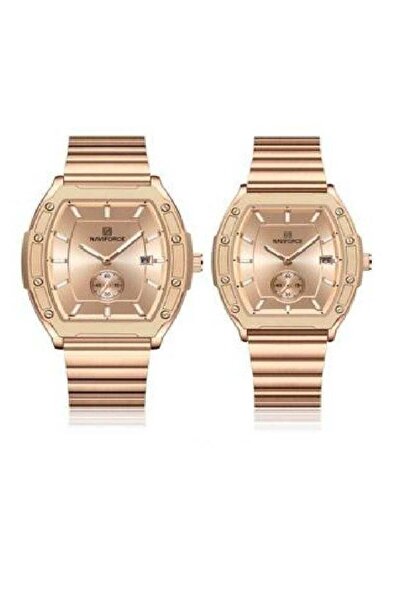 Naviforce Classic Barrel Shape Dial Chronograph Date Display Watch For Couple NF8068