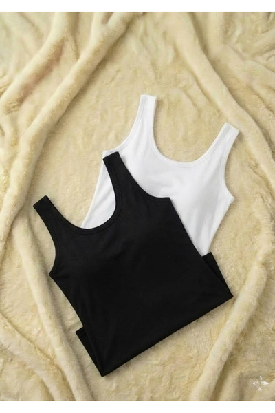 Loule Women's 2-Pack Thick Strap Tank Top - 48% Cotton 47% Modal Soft Anti-Sweat Stretchy Fabric