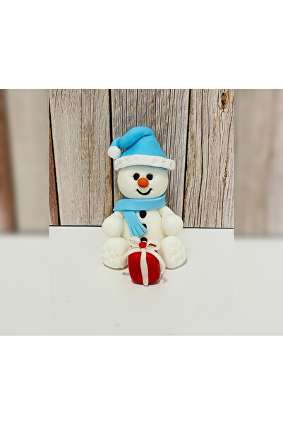 FigurinArt Sugar paste cake figurine - Snowman - Handmade