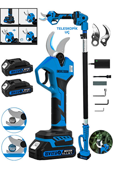 Graizer 52-M Brushless Motor Teleskop Akülü Bağ Dal Ağaç Kesme Biçme Budama Ş...