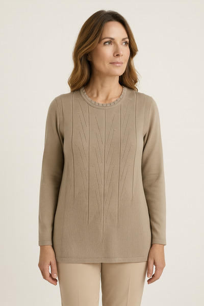 Mutlu City Women's High Quality Cold Yarn Knitwear Knitting Mother Sweater Blouse 3056