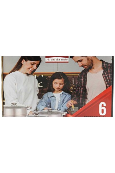 DAR Stainless Steel Cookware Set 6 pcs (2 Saucepans + Pot with Glass Lid) 7.2L/10L/13.3L