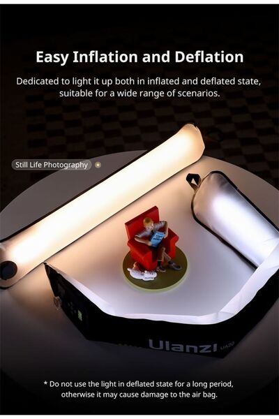 Generic 20W Portable Air Tube Light Bi Color LED Magnetic Video Photography Fill Light Type C Rechargeable