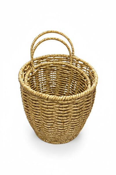 zezedesing 2-Piece Rattan Bathroom & Kitchen Decorative Basket / Flower Holder / Key Holder / Towel Holder – Decorative Bohemian