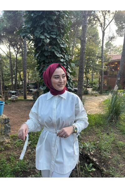 byalisdmr Darian Sleeve Belt Detail Thick Poplin Fabric Shirt -White