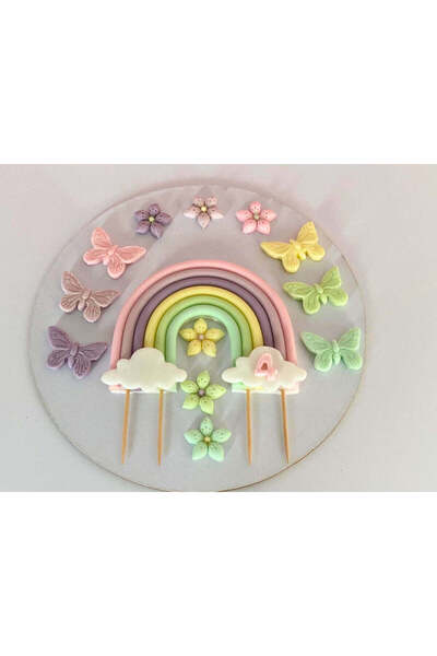 FigurinArt Set of sugar paste cake figurines - Butterflies - Handmade