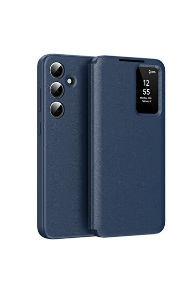 dalip Husă tip carte pentru Samsung Galaxy S25 SmartView Series, albastră