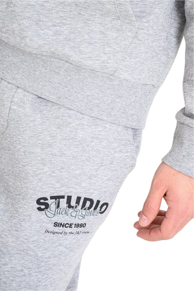 Jack & Jones JACK &JONES Yuki Sweat Hood Bf Set sweatsuit - 12288296-Light Grey Melange