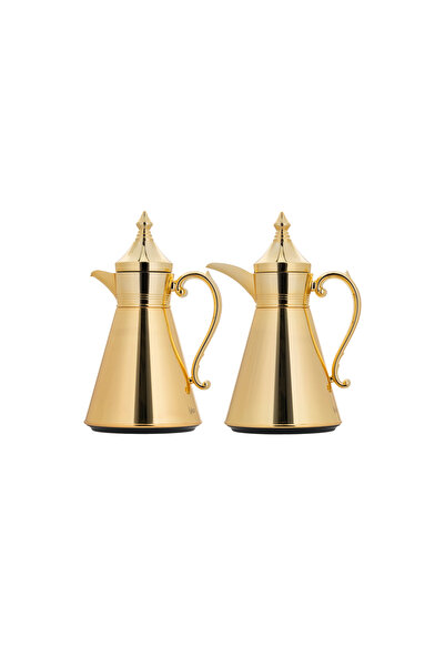 ALSAIF Julia Coffee and Tea Thermos Set, 2 Pieces, by Al Saif / Elegant Design to Suit All Tastes, 1.0/0.7 Liter, Gold
