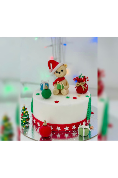 FigurinArt Sugar paste cake figurine - Santa Claus - Handmade