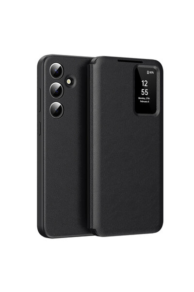 dalip Husă tip carte pentru Samsung Galaxy S25 SmartView Series, neagră