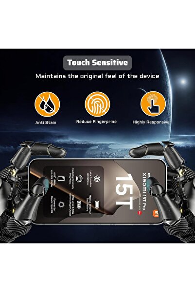 m.tk moveteck Xiaomi Mi 15t & Mi 15t Pro Compatible Full Coverage Transparent Flexible Ceramic Shatterproof Nano Glass Screen Protector