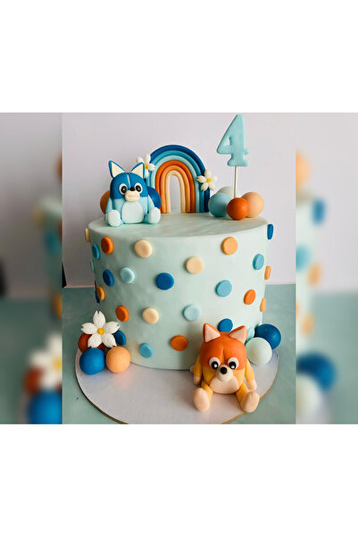 FigurinArt Sugarpaste Cake Figurine Set - Bluey & Bingo - Handmade